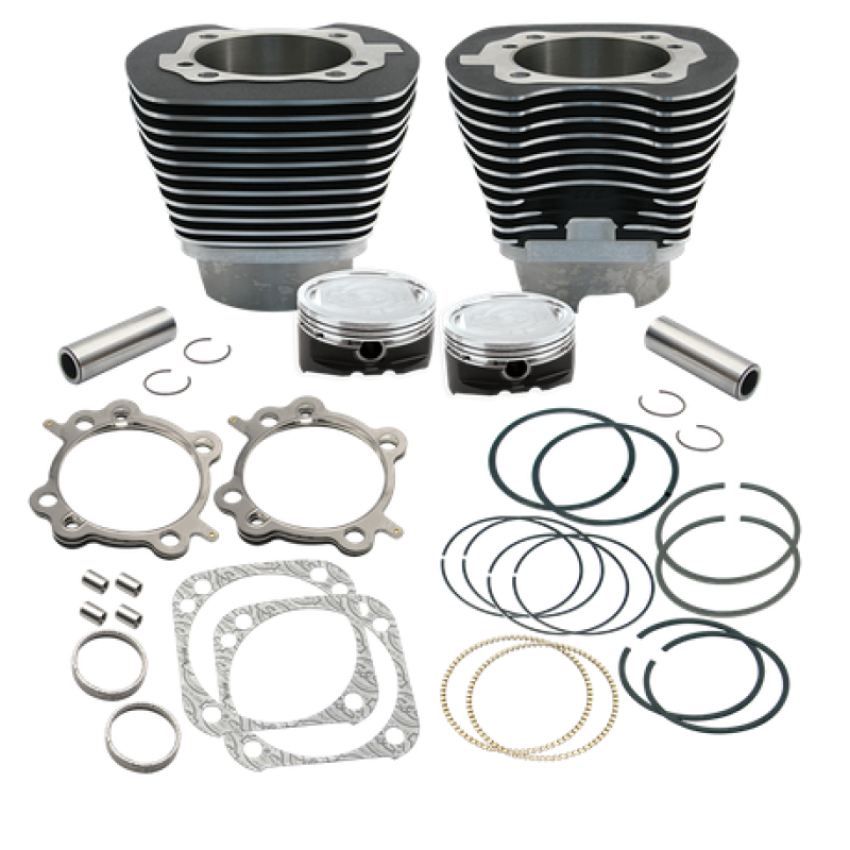 S&S Cycle 910-0223 99-06 BT 4 1/8in Low Compression Bore Cylinder & Pistons Kit For 124in Hot Set Up Kit