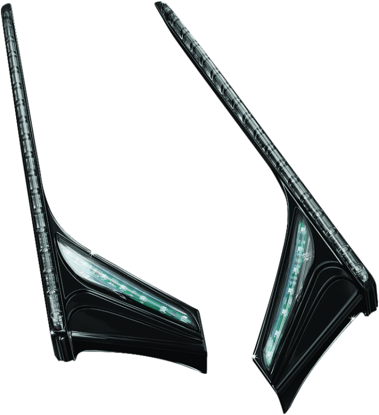 Kuryakyn 3247 L.E.D. Vertical Rear Light Strips 12-17 GL1800 Gloss Black Smoke Lens
