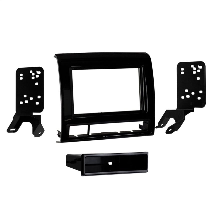 Metra 99-8235B Custom Fit Mounting Kit ISO DIN Head Unit Provision w/Pocket Incl.: Radio Trim Panel/Brackets/Pocket/Clock-Hazard Switch Bracket/Clips/Screws Black Custom Fit Mounting Kit