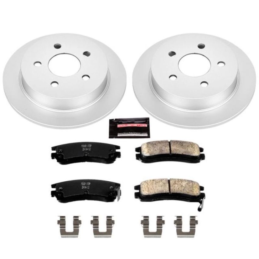 PowerStop CRK1558 Genuine Geomet Coated Rotor and Low-Dust Ceramic Brake Pad Kit