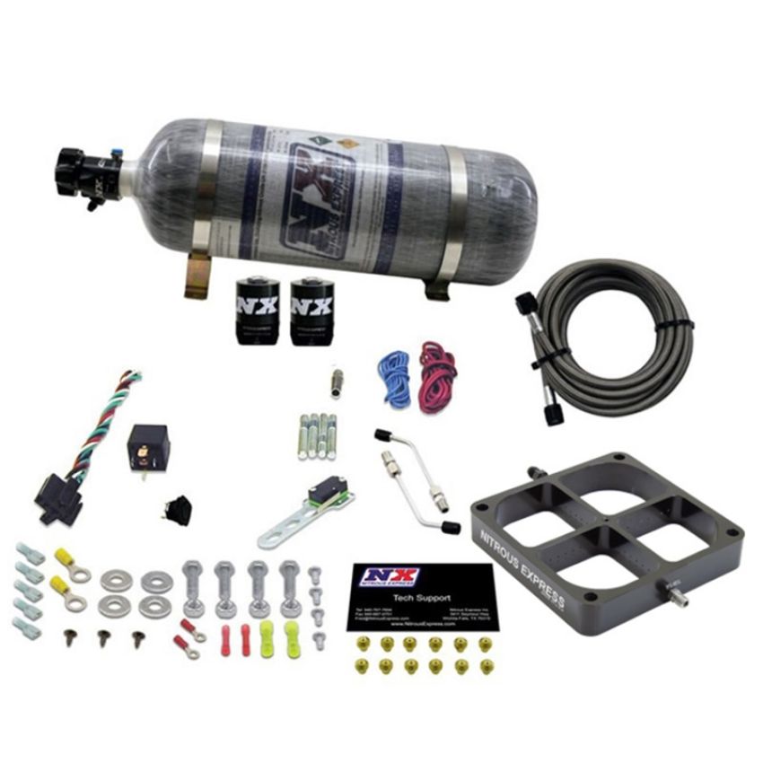 Nitrous Express 63980-12 SINGLE ENTRY CROSSBAR 8500 BASED THROTTLE BODY W/ 12 LB COMPOSITE BOTTLE