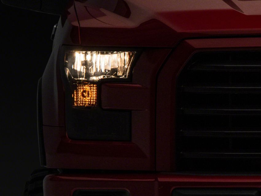 Raxiom T551346 15-17 Ford F-150 Axial OEM Style Rep Headlights- Chrome Housing- Smoked Lens