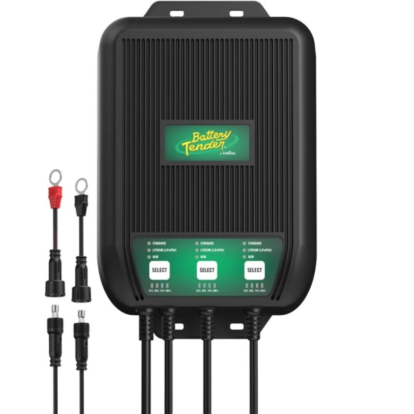 Battery Tender 022-1008-DL-WH 30A 12V Wave Charge Pro 3 Bank Battery Charger Marine