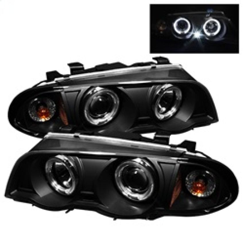 SPYDER 5008947 Projector Headlights 1PC - LED Halo - Amber Reflector - Black
