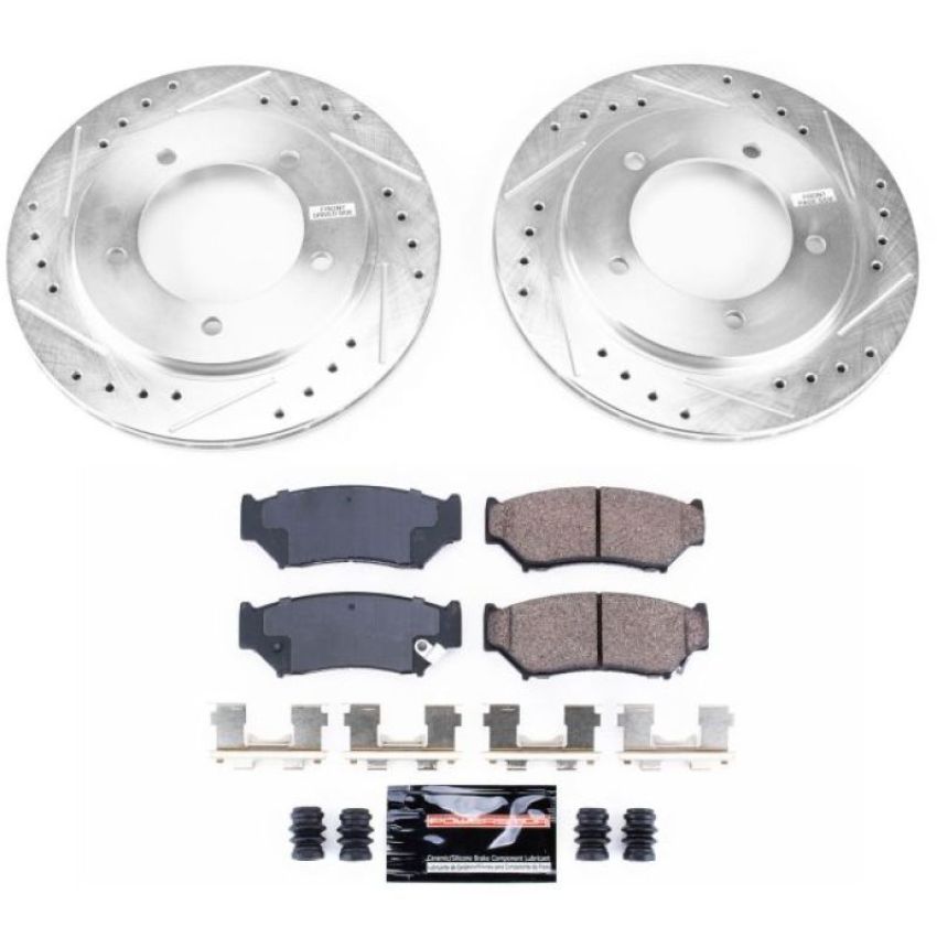 PowerStop K5014 Z23 Daily Driver Carbon-Fiber Ceramic Brake Pad and Drilled & Slotted Rotor Kit