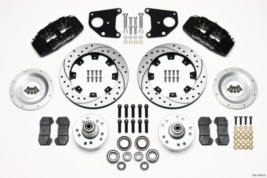 Wilwood 140-10740-D Dynapro 6 Front Hub Kit 12.19in Drilled 62-72 CDP B & E Body-Drum