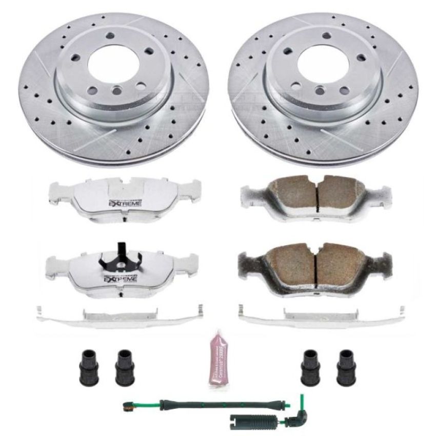 PowerStop K868-26 Z26 Street Performance Ceramic Brake Pad and Drilled & Slotted Rotor Kit