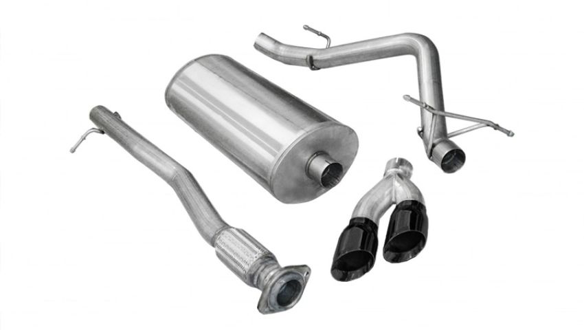 Corsa Performance 14904BLK 3.0in. Cat-Back Single Side Exit with Twin 4.0in. Black PVD Pro-Series Tips