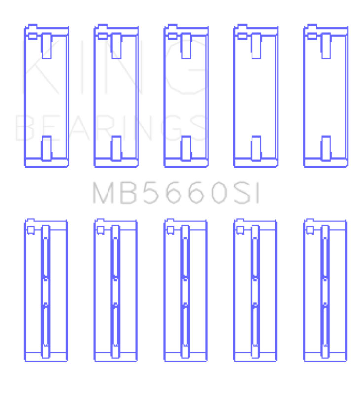 King Engine Bearings MB5660SI0.5 Audi/VW Bbz/CAxa/CAva/Azd (Size +0.50mm) Main Bearing Set