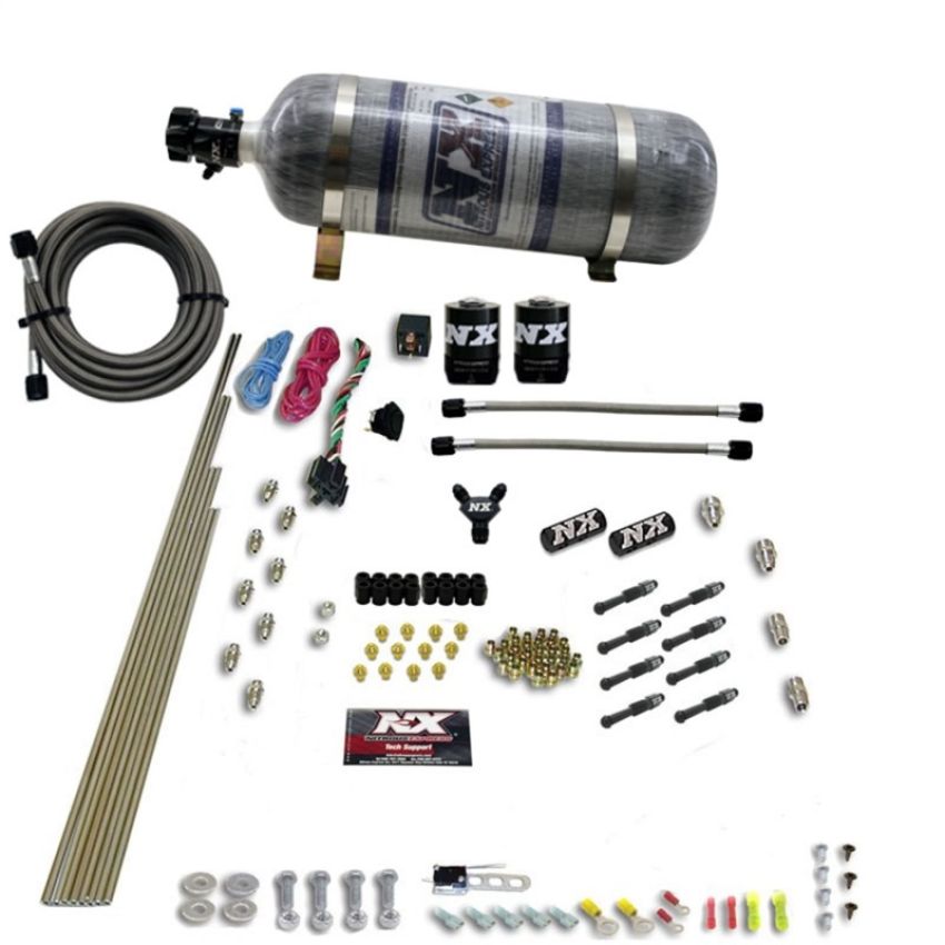 Nitrous Express 93006-12 8 CYL DRY DIRECT PORT, 2 SOLENOIDS, W/ COMPOSITE BOTTLE (200-600HP JETTING)