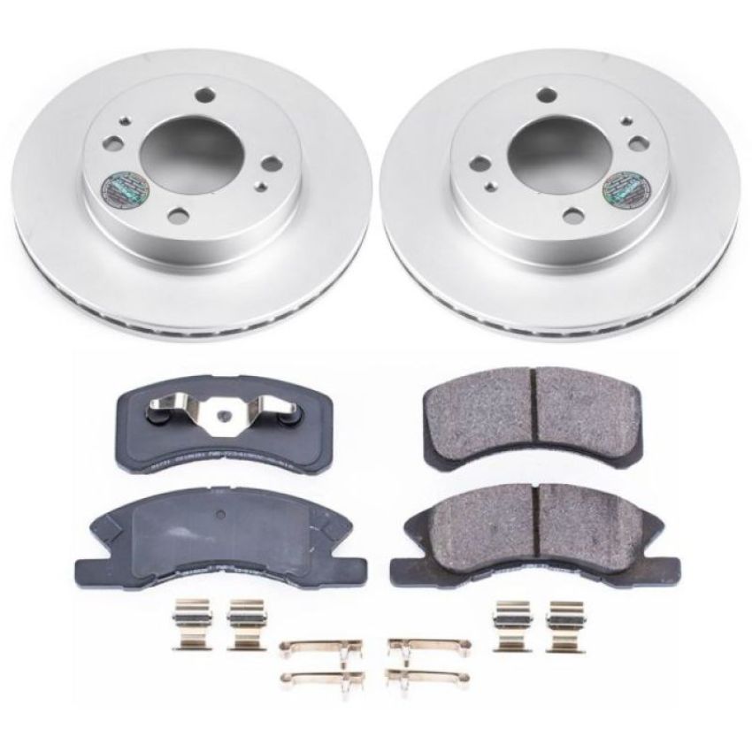 PowerStop CRK7217 Genuine Geomet Coated Rotor and Low-Dust Ceramic Brake Pad Kit