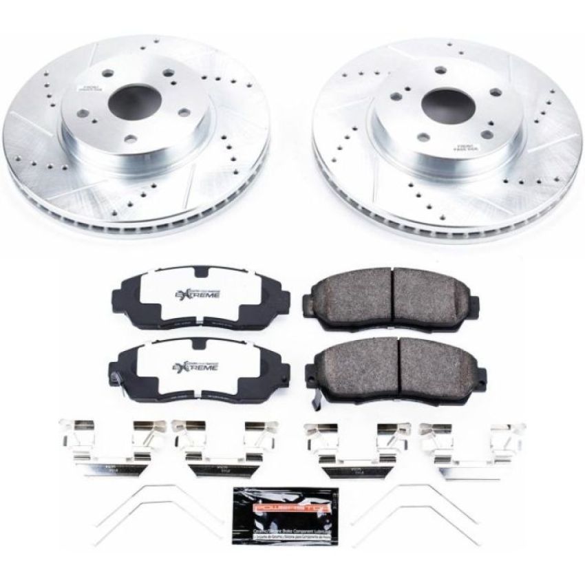PowerStop K7356-26 Z26 Street Performance Ceramic Brake Pad and Drilled & Slotted Rotor Kit