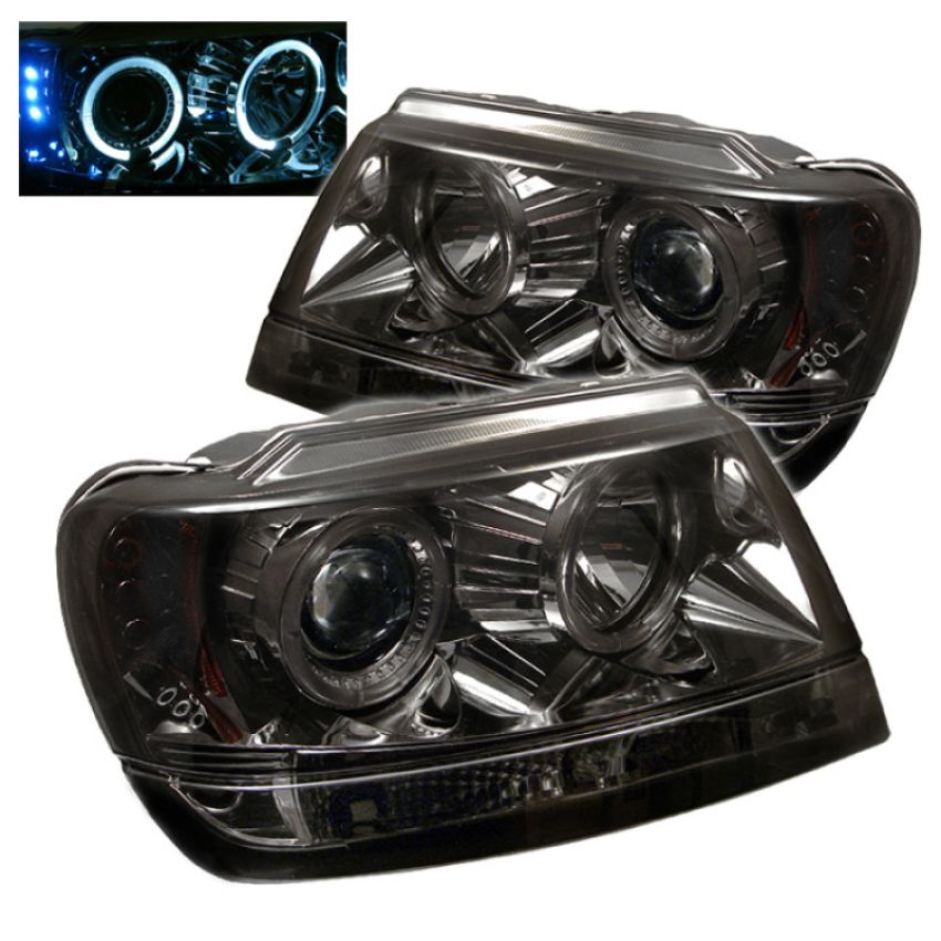 SPYDER 5011169 Projector Headlights - LED Halo - Smoke