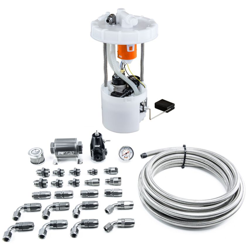 DeatschWerks 9-401-607-7041 06-11 Honda Civic Si K20 DW400 Pump Module & Return Kit w/CPE Fuel Lines