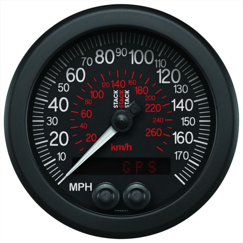 AutoMeter ST3803 Stack Instruments 88mm 0-180 MPH 290 KM/H GPS Speedometer - Black