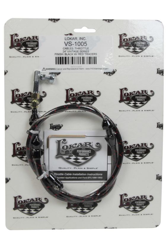 LOKAR LOKVS-1005 VS Throttle Cable Black Black Wrap w/ Red Tracer