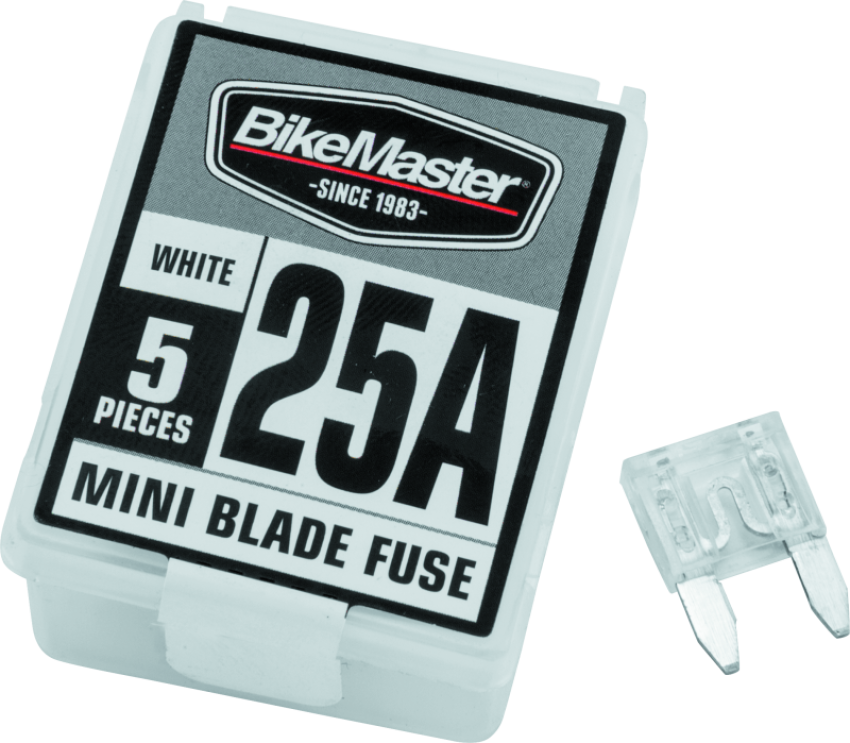 BikeMaster 152447 5Piece 25A Replacement Mini Blade Fuse