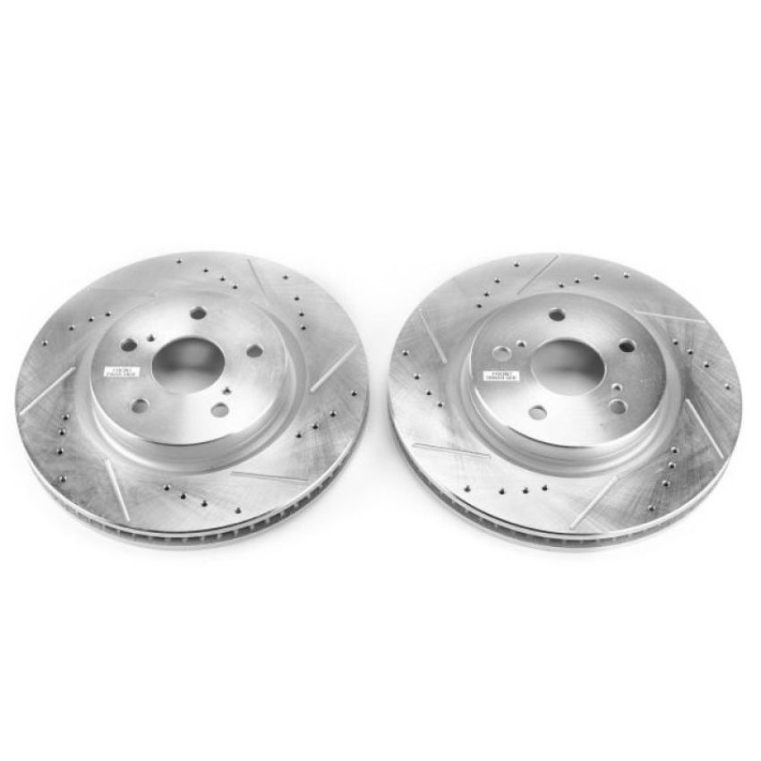 PowerStop JBR1763XPR PowerStop Evolution Performance Drilled, Slotted & Plated Brake Rotor Pair