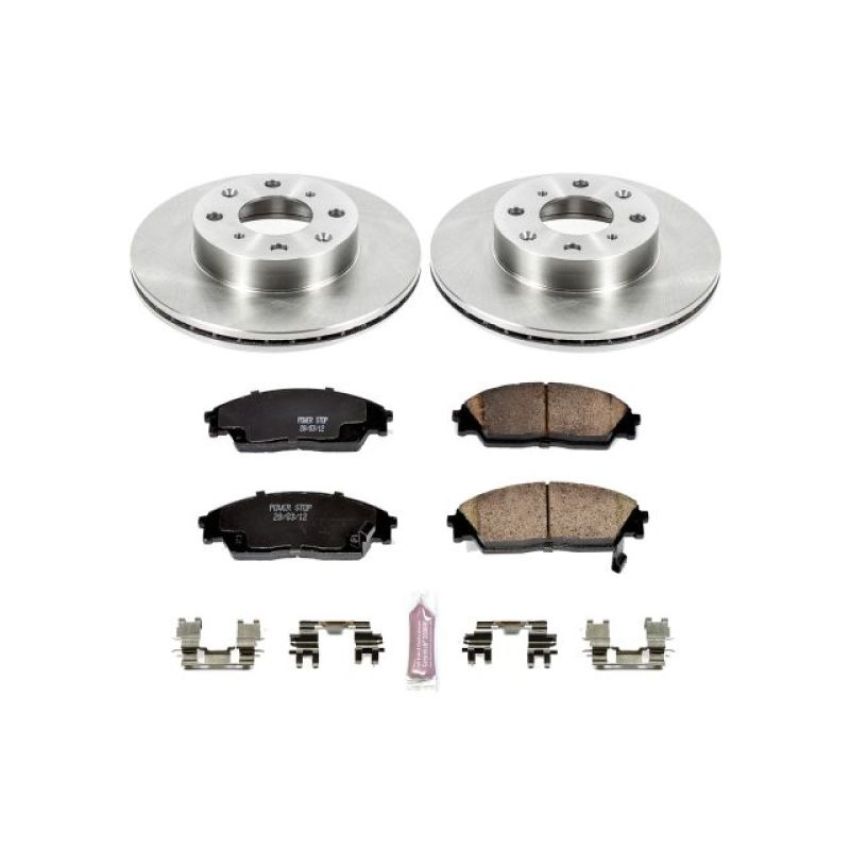 PowerStop KOE4880 OE Stock Replacement Low-Dust Ceramic Brake Pad and Rotor Kit
