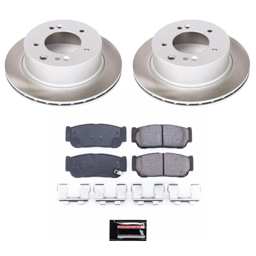 PowerStop SC5901 Semi-Coated Rotor and Low-Dust Ceramic Brake Pad Kit