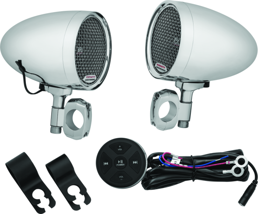 Kuryakyn 2712 Road Thunder Speaker Pods Bluetooth Audio Controller Chrome