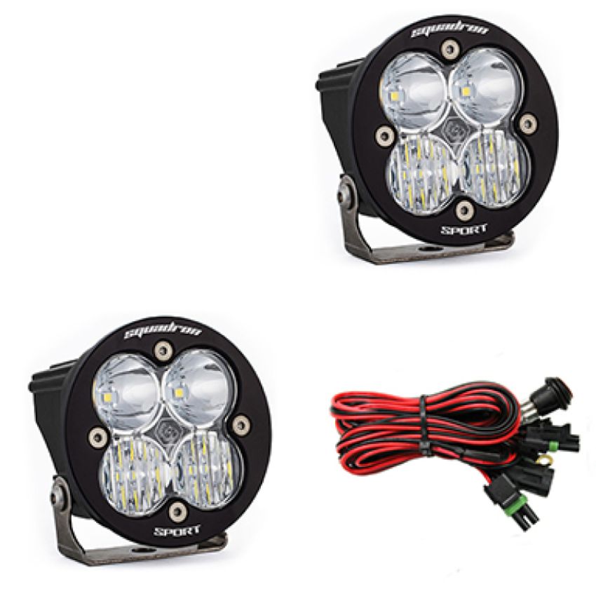 Baja Designs 587803 Squadron-R Sport Black LED Auxiliary Light Pod Pair
