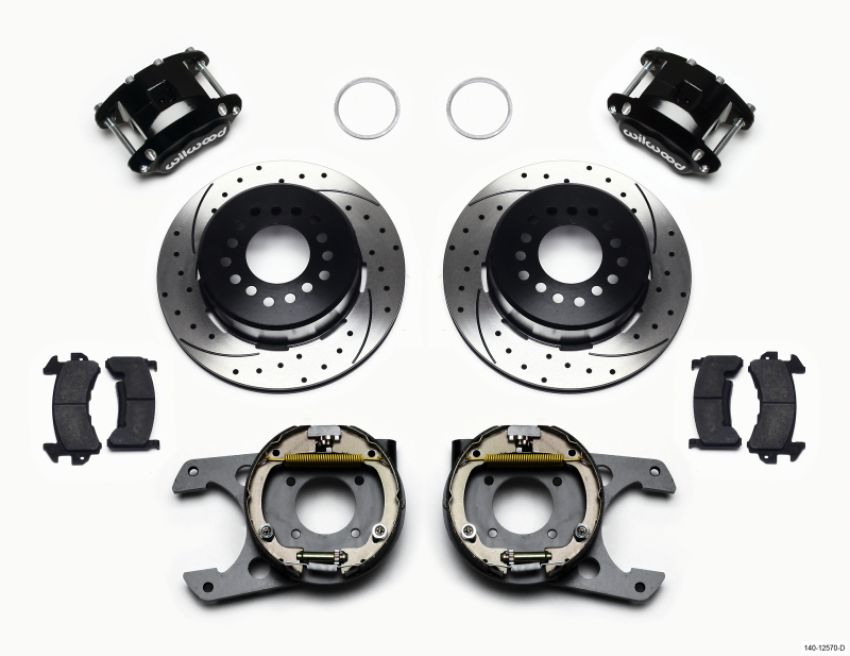 Wilwood 140-12570-D D154 P/S Park Brake Kit Drilled 12 Bolt 2.75in offset Staggered Shock