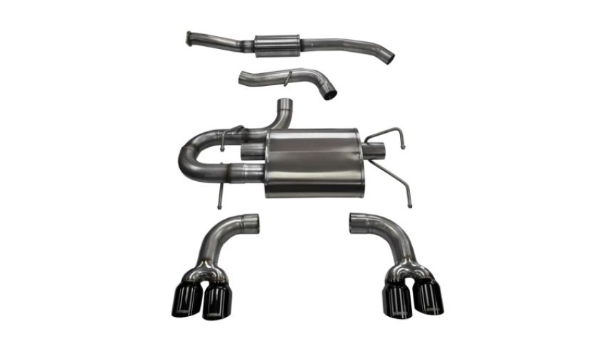 CORSA Performance 14862BLK Corsa 2008-2014 Subaru Impreza Hatchback STI 2.5L Turbo Manual Black Sport Cat-Back Exhaust