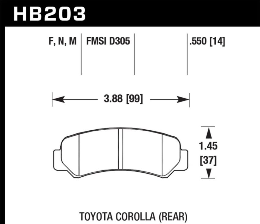 Hawk Performance HB203F.550 HPS Disc Brake Pad