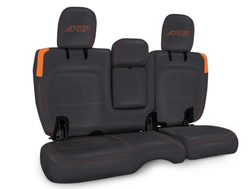 PRP Seats B044-07 PRP Jeep Wrangler JL Rear Bench CoversU - 4 door with Armrest - Black/Orange