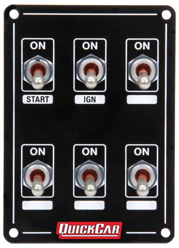 QUICKCAR RACING PRODUCTS QRP50-7611 Ignition Panel Extreme 6 Switch Dual Ignition