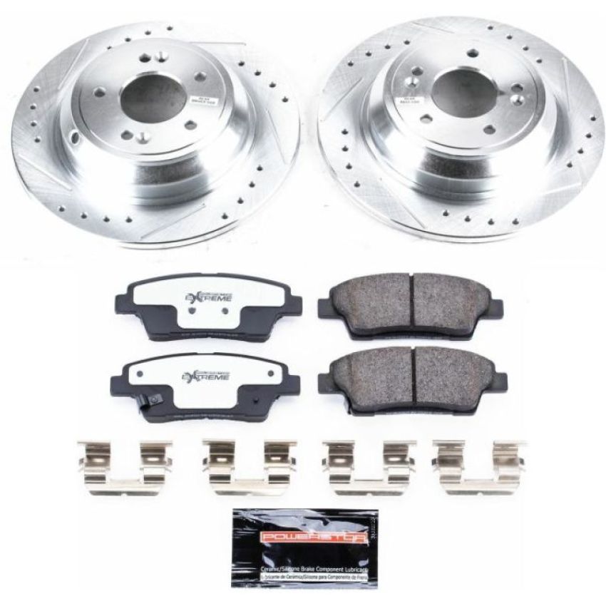 PowerStop K5848-26 Z26 Street Performance Ceramic Brake Pad and Drilled & Slotted Rotor Kit