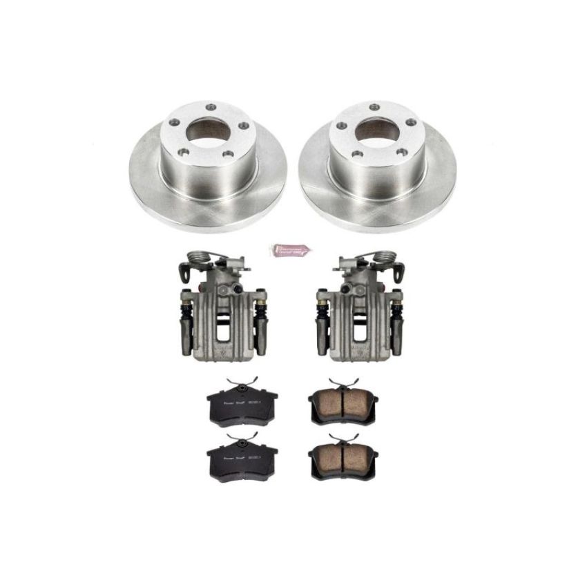 PowerStop KCOE849 OE Stock Replacement Low-Dust Ceramic Brake Pad, Rotor and Caliper Kit