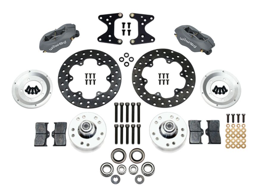 Wilwood 140-1013-BD Forged Dynalite Front Drag Kit Drilled Rotor 71-80 Pinto/Mustang II Disc & Drum