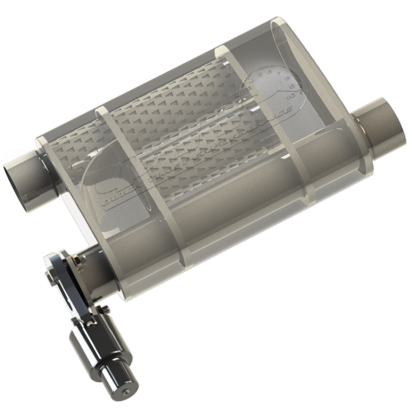 QTP 13303C 3in Weld-On Reverse 304SS Screamer Muffler Short Case w/Bolt-On QTEC Electric Cutout