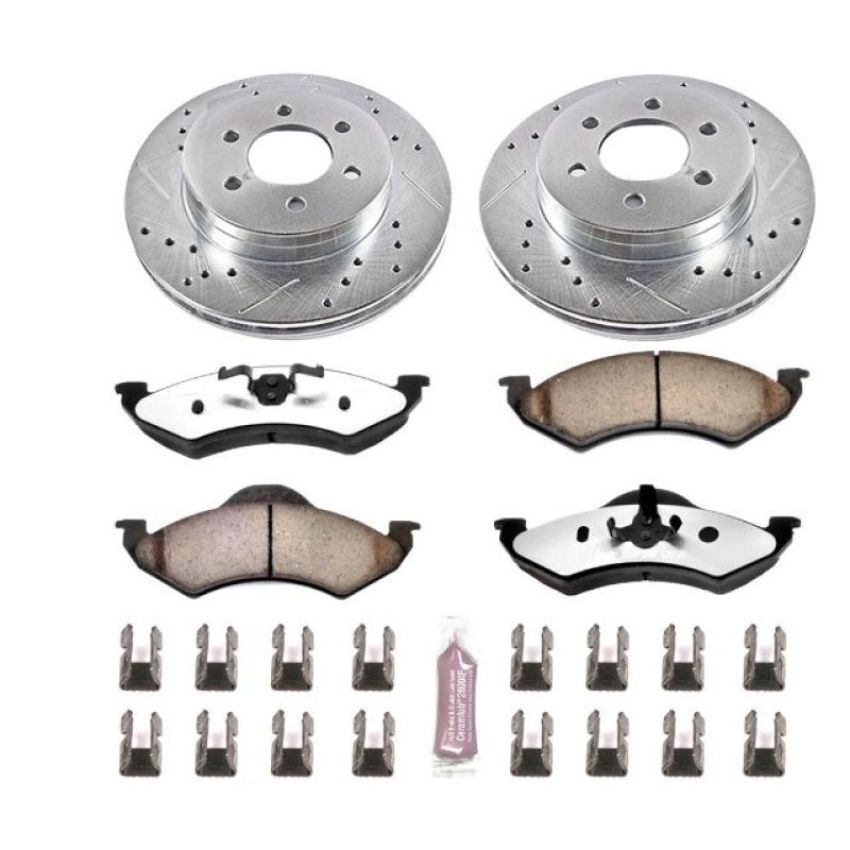 PowerStop K2139-36 Z36 Truck and SUV Carbon-Fiber Ceramic Brake Pad and Drilled & Slotted Rotor Kit