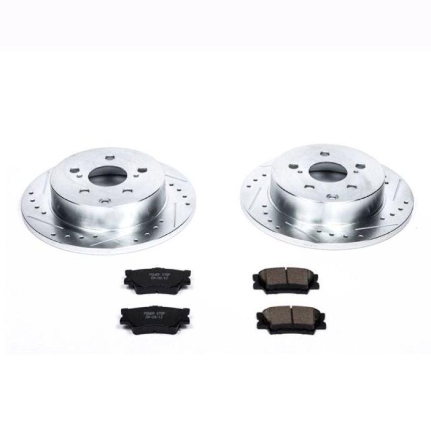 PowerStop K4671 Z23 Daily Driver Carbon-Fiber Ceramic Brake Pad and Drilled & Slotted Rotor Kit