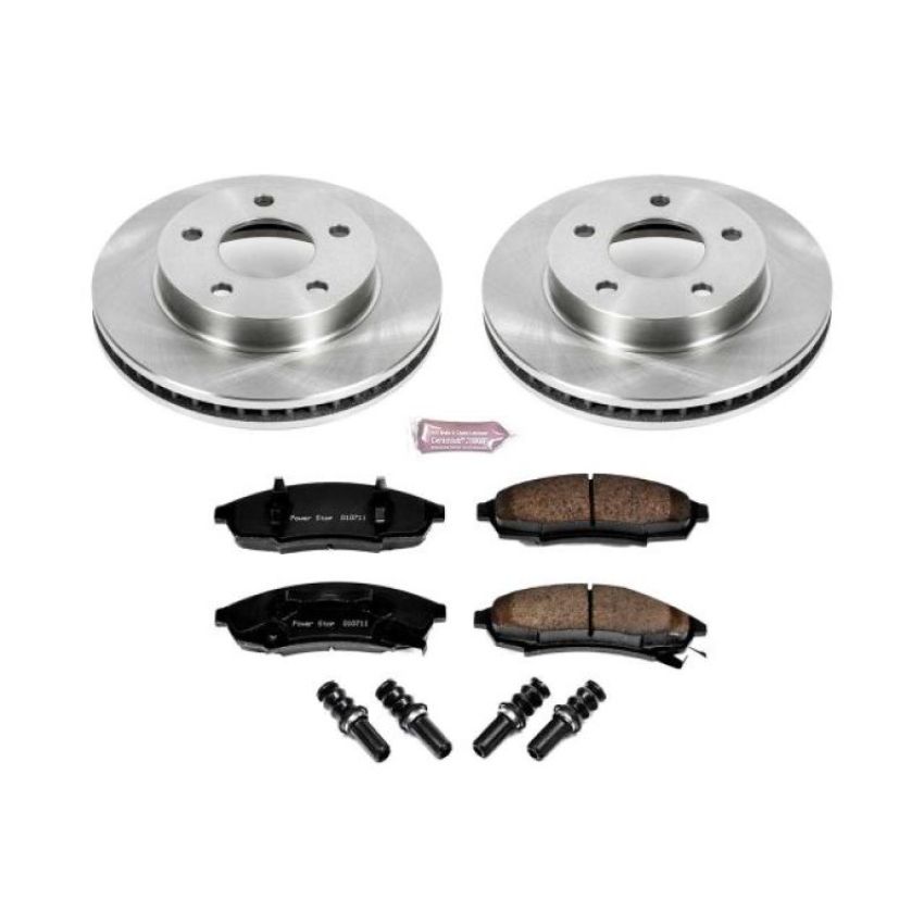 PowerStop KOE7794 OE Stock Replacement Low-Dust Ceramic Brake Pad and Rotor Kit