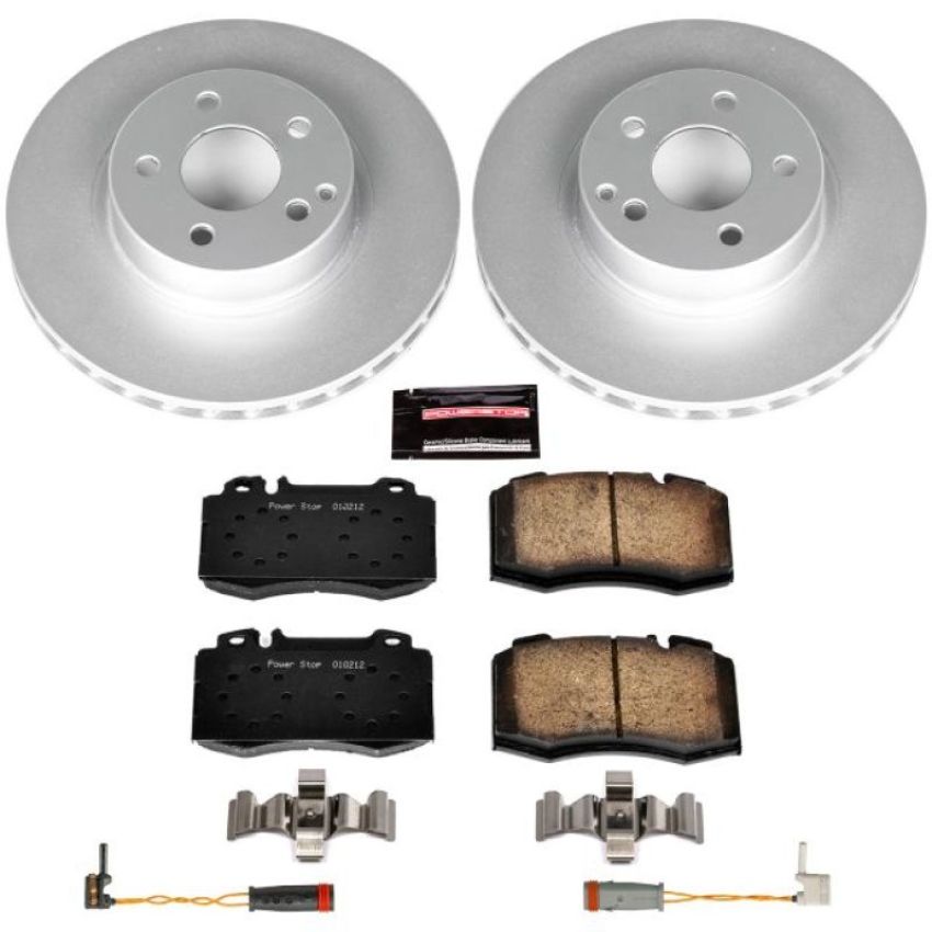 PowerStop CRK5239 Genuine Geomet Coated Rotor and Carbon-Fiber Ceramic Brake Pad Kit