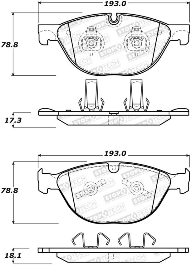 Stoptech 308.14480 Street Brake Pads - Front