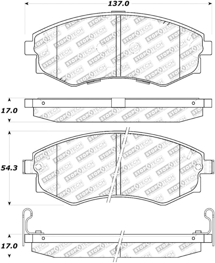 Stoptech 305.07000 Street Select Brake Pads - Rear