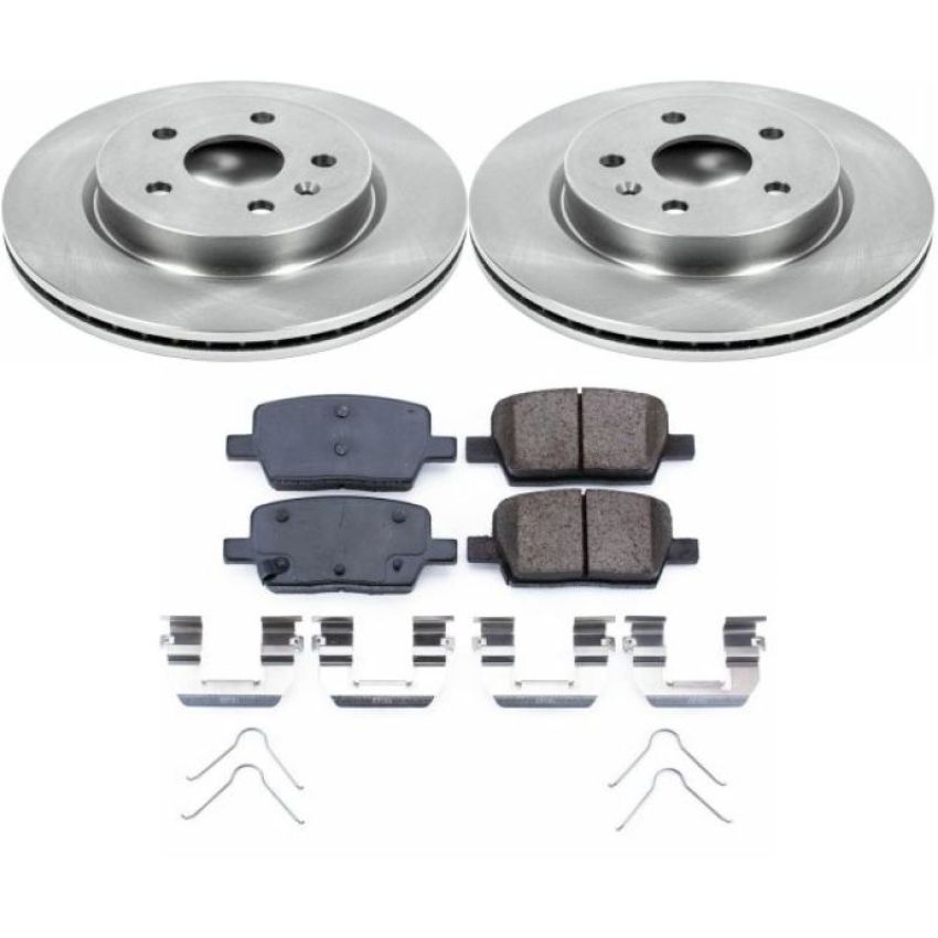 PowerStop KOE7289 OE Stock Replacement Low-Dust Ceramic Brake Pad and Rotor Kit