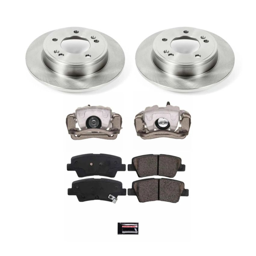 PowerStop KCOE6502 OE Stock Replacement Low-Dust Ceramic Brake Pad, Rotor and Caliper Kit