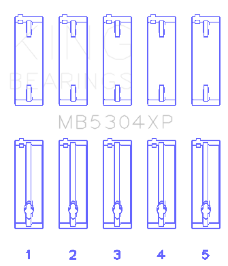 King Mazda B6/B6-T/ZM/B3/B5 (Size +0.5) Main Bearing Set
