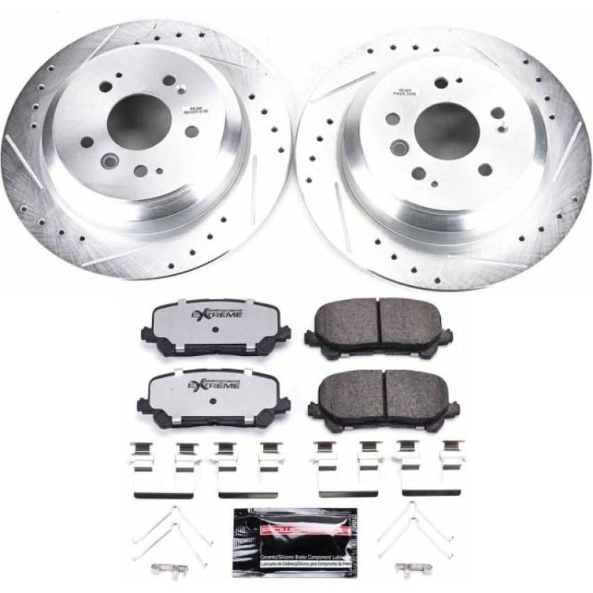 PowerStop K7727-36 Z36 Truck and SUV Carbon-Fiber Ceramic Brake Pad and Drilled & Slotted Rotor Kit