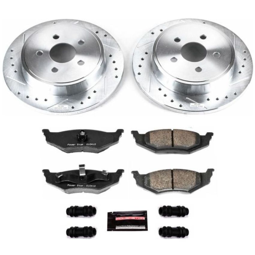 PowerStop K1709 Z23 Daily Driver Carbon-Fiber Ceramic Brake Pad and Drilled & Slotted Rotor Kit