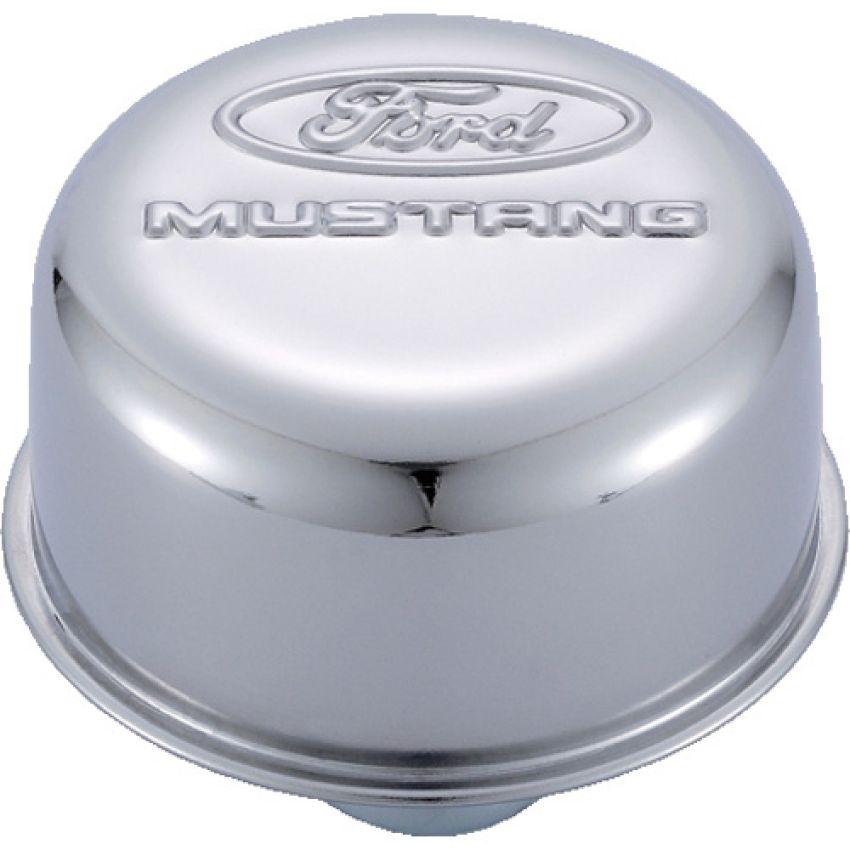 Ford Racing 302-220 Ford Mustang Logo Air Breather Cap-Chrome