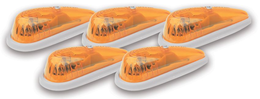 Pacer Performance 20-206 LED Amber Teardrop Hi-5 Cab Roof Light Kit