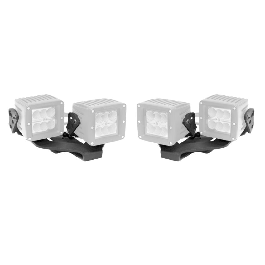 Go Rhino 732231T 18-20 Jeep Wrangler JL/JLU/Gladiator JT Light Mount - Two 3in Cubes