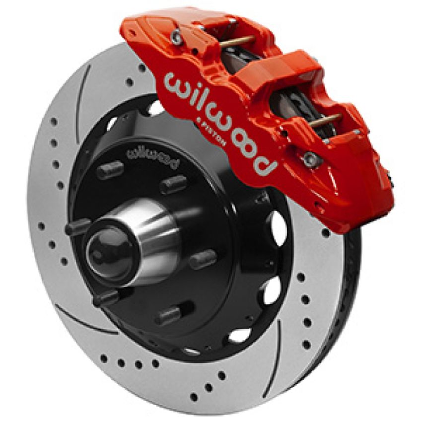 Wilwood 140-16459-DR 63-87 C10 CPP Spindle AERO6 Front BBK 14in Drilled/Slotted 6x5.5 BC - Red